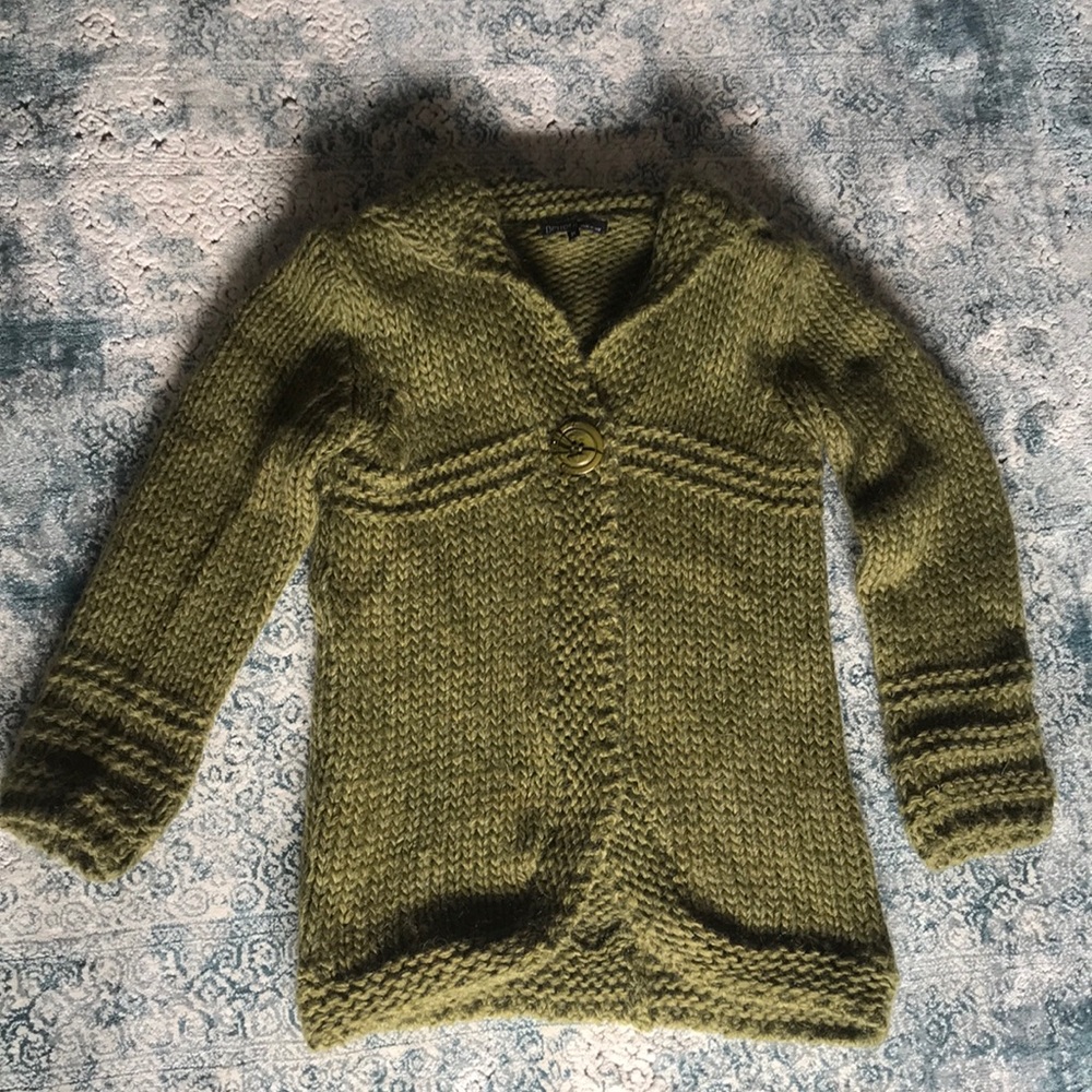 Green sweater/cardigan from Berretti. Size M